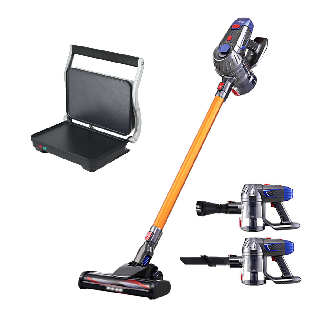 Devanti K7 Cordless Stick Vacuum & Sandwich Maker Panini Press Combo