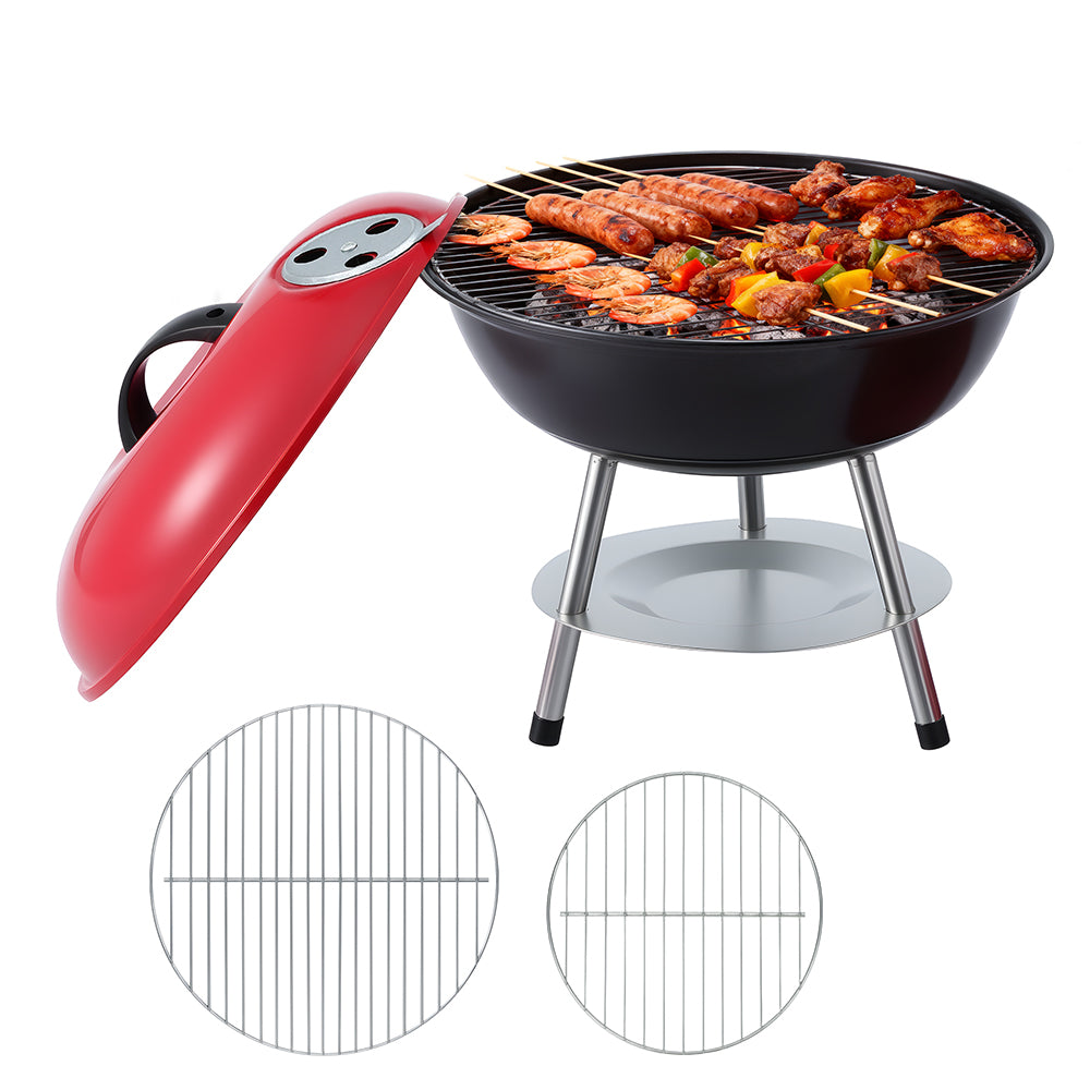 Grillz Charcoal BBQ Grill Portable with Lid for Camping Outdoor - Flavour Fushion Cooking Shop