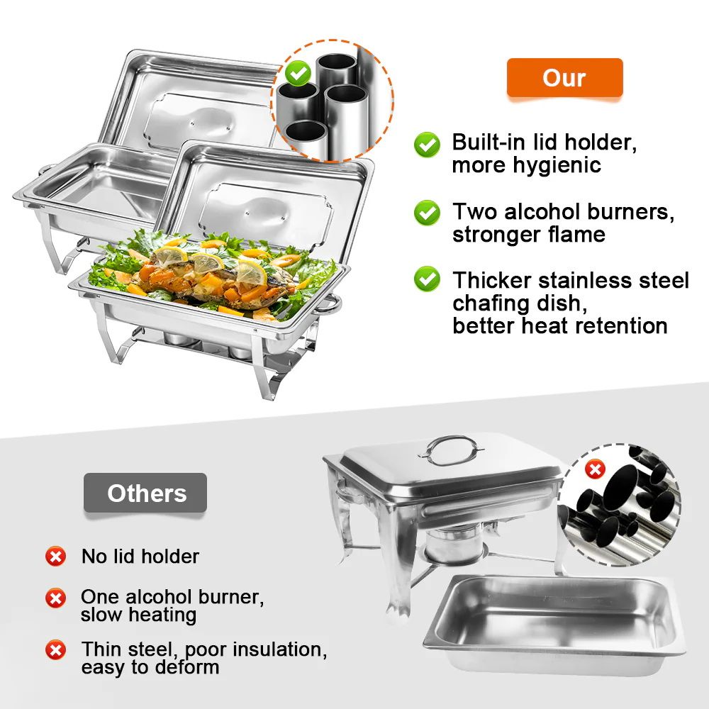 Alston 9L Chafing Dish Set, Premium 410 Stainless Steel Bufffers - Flavour Fushion Cooking Shop