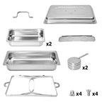 Alston 4.5LX2 Chafing Dish Set, Premium 410 Stainless Steel Buffet Warmer, Bain Marie Food Server
