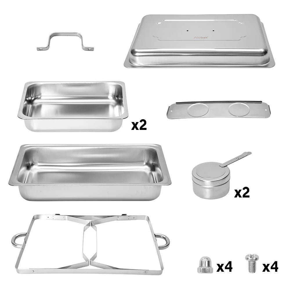 Alston 4.5LX2 Chafing Dish Set, Premium 410 Stainless Steel Buffet Warmer, Bain Marie Food Server - Flavour Fushion Cooking Shop
