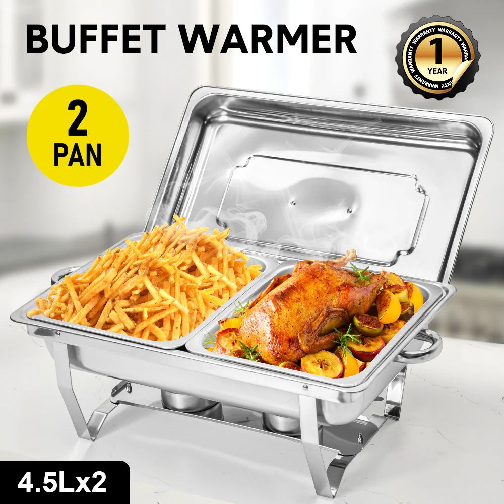 Alston 4.5LX2 Chafing Dish Set, Premium 410 Stainless Steel Buffet Warmer, Bain Marie Food Server - Flavour Fushion Cooking Shop