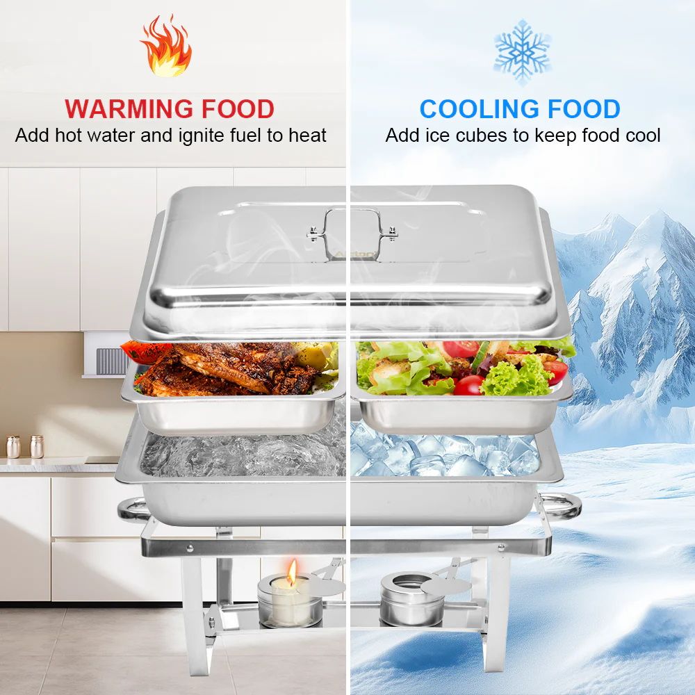 Alston 4.5LX2 Chafing Dish Set, Premium 410 Stainless Steel Buffet Warmer, Bain Marie Food Server - Flavour Fushion Cooking Shop