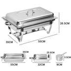 Alston 4.5LX2 Chafing Dish Set, Premium 410 Stainless Steel Buffet Warmer, Bain Marie Food Server