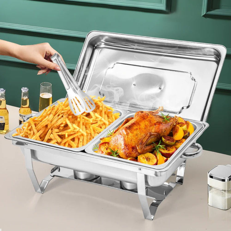 Alston 4.5LX2 Chafing Dish Set, Premium 410 Stainless Steel Buffet Warmer, Bain Marie Food Server - Flavour Fushion Cooking Shop