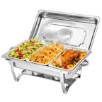 Alston 3LX3 Chafing Dish Set, Premium 410 Stainless Steel Buffet Warmer, Bain Marie Food Server