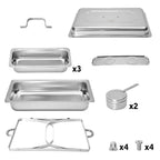 Alston 3LX3 Chafing Dish Set, Premium 410 Stainless Steel Buffet Warmer, Bain Marie Food Server