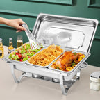 Alston 3LX3 Chafing Dish Set, Premium 410 Stainless Steel Buffet Warmer, Bain Marie Food Server